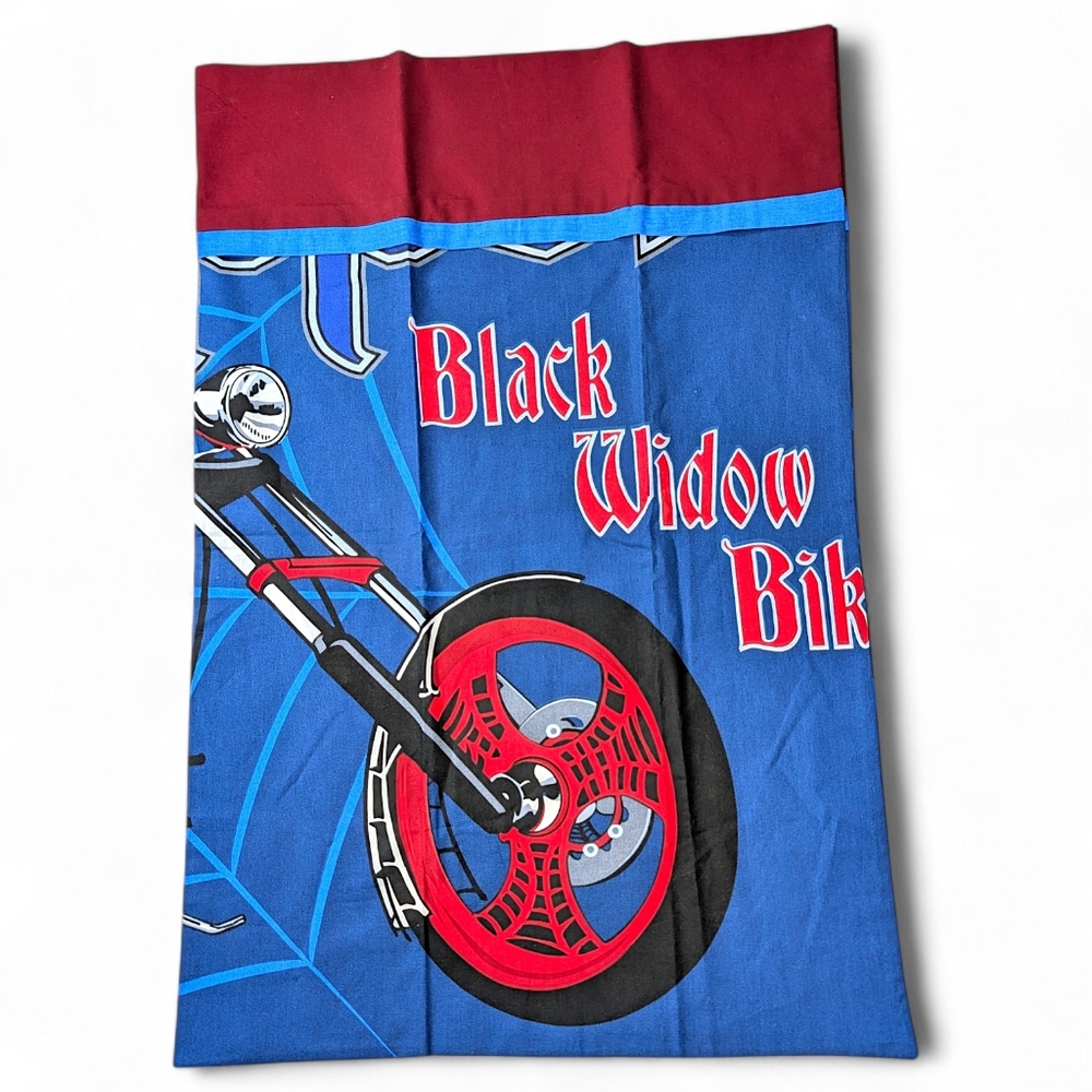 American Chopper Motorcycle Pillowcase Handmade Blue Red Black Widow Bike 2004